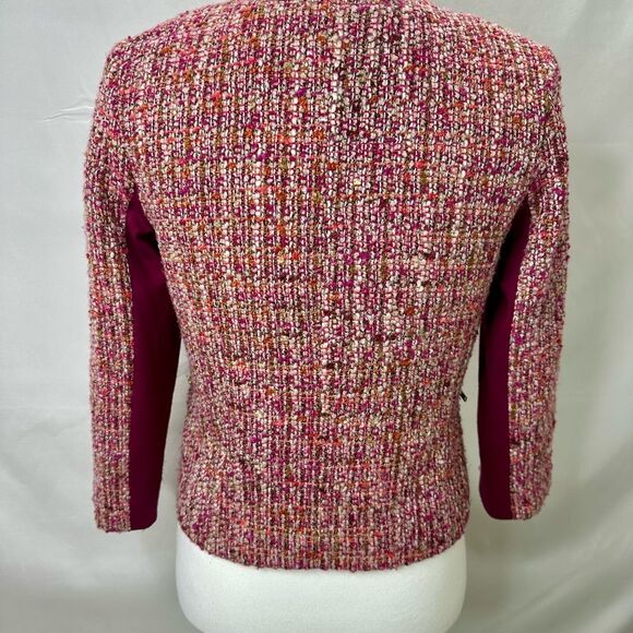 Anthropologie Cartonnier Pink Multicolor Rosily Tweed Jacket Size 4 - Picture 10 of 14